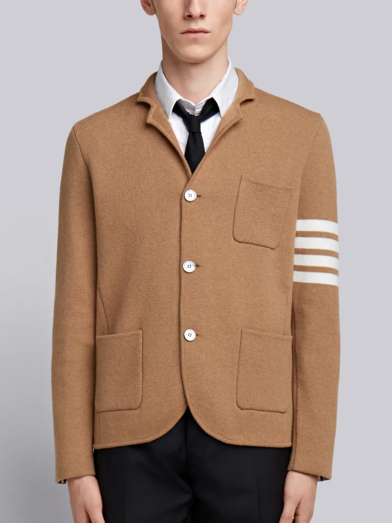 4 bar Camel Hair Sport Coat Thom Browne