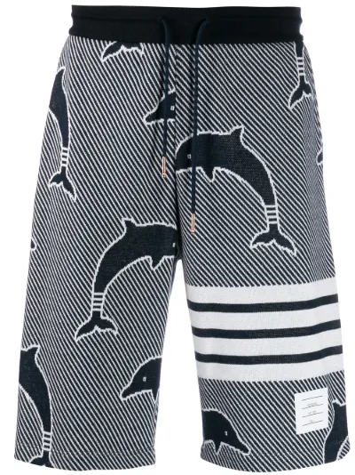 4-Bar dolphin jacquard track shorts 