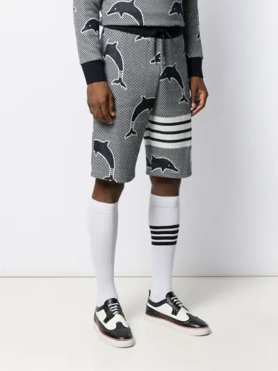 4-Bar dolphin jacquard track shorts 
