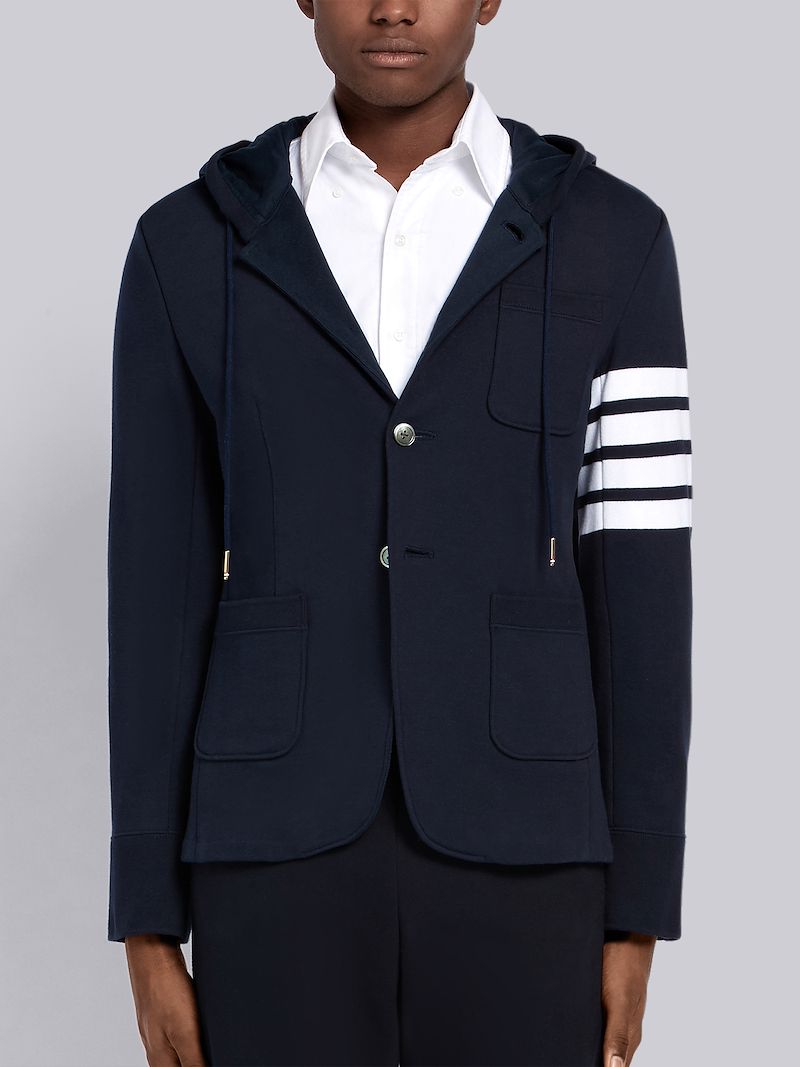4-Bar hooded cardigan