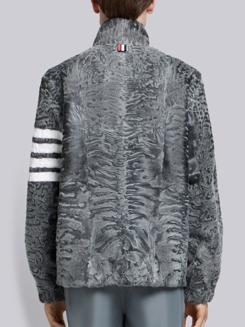 4-Bar intarsia textured jacket