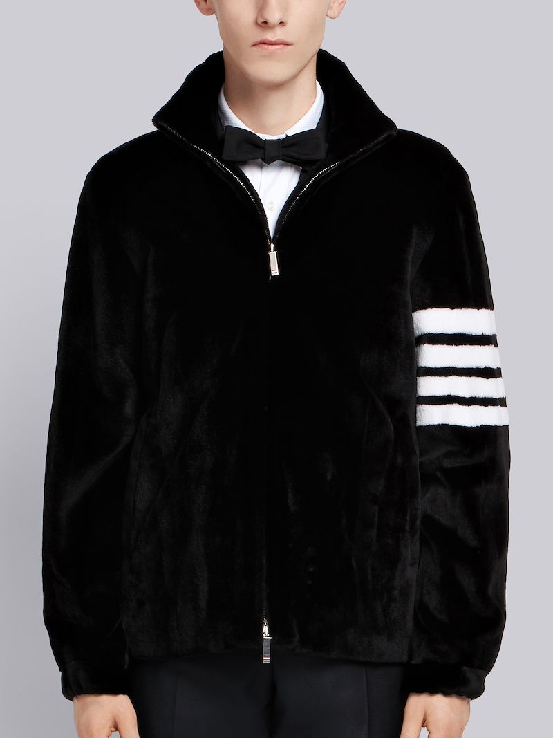 4-Bar intarsia textured jacket