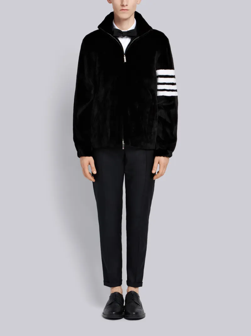 4-Bar intarsia textured jacket