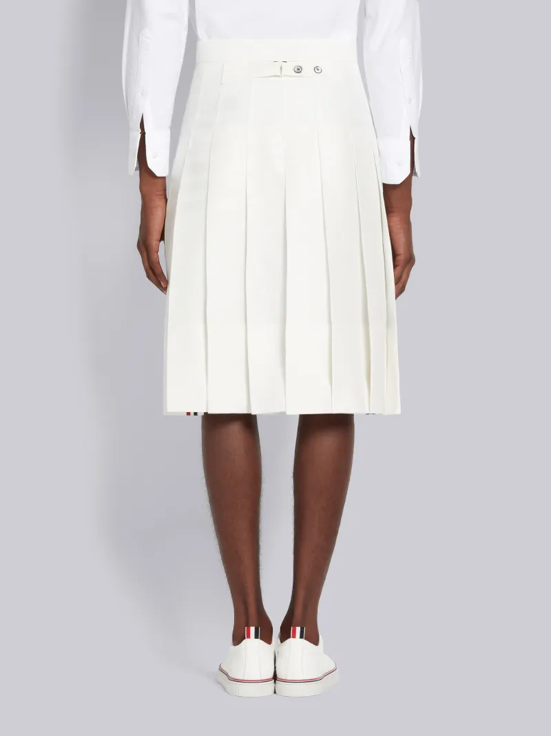 4-bar knee-length pleated skirt | Thom Browne Official