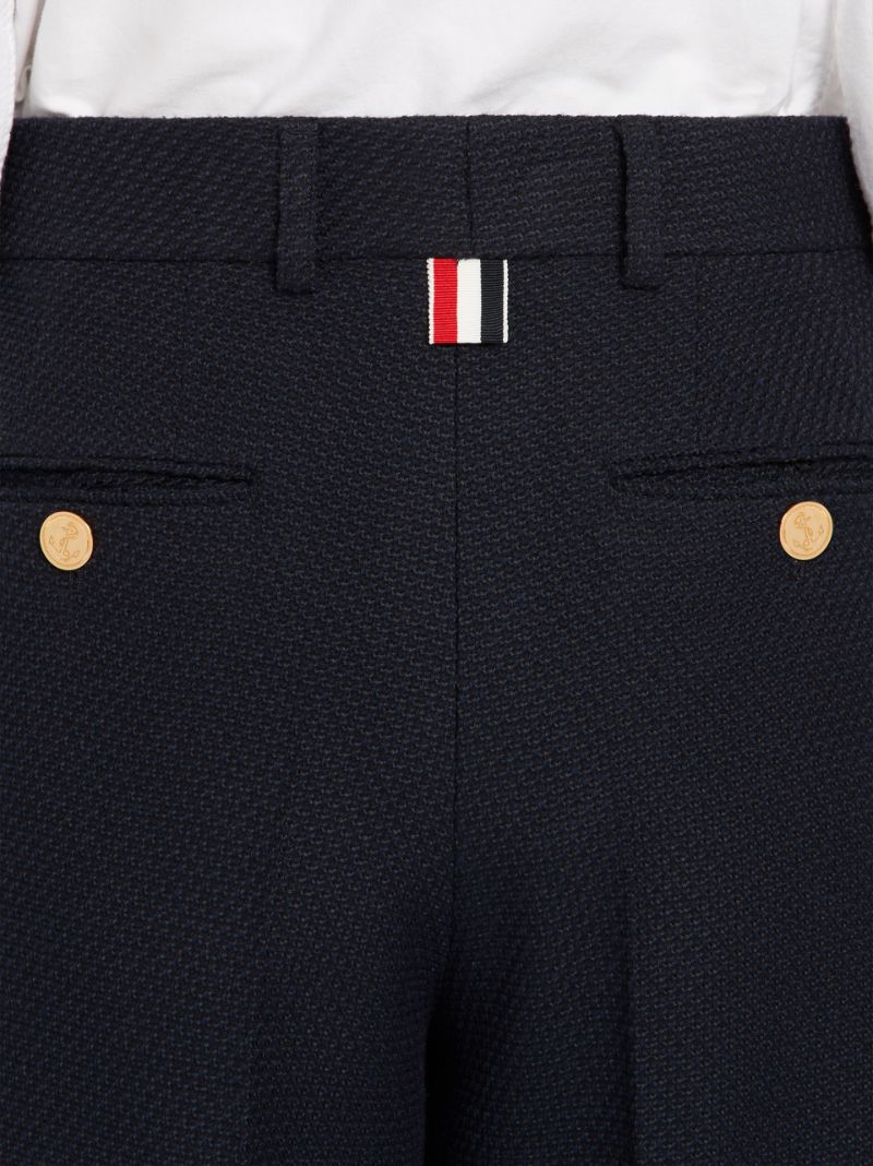 4-Bar Navy Basketweave Sack Trouser
