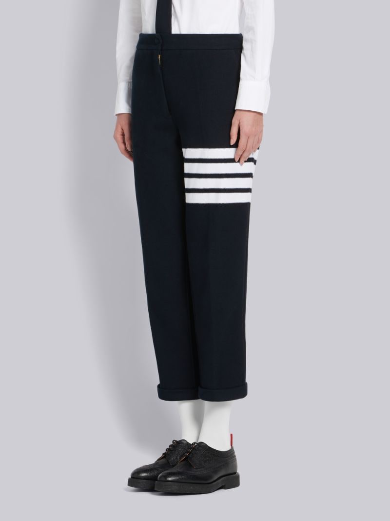 4-Bar Navy Double Face Trousers