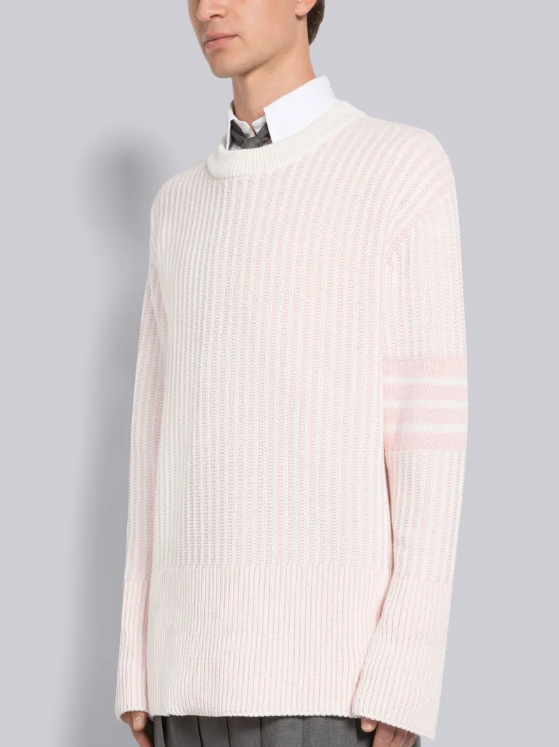 4-Bar ribbed crew neck jumper | Thom 