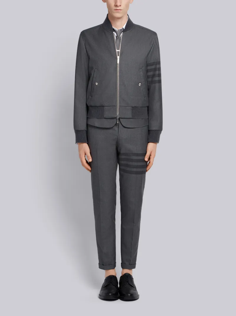 4-Bar Ribbed Knit Blouson Jacket
