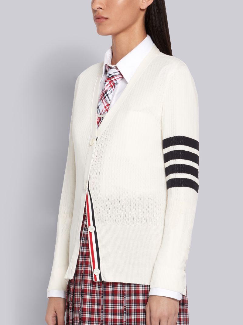 thom browne cardigan white