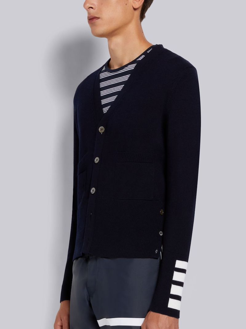 4-Bar stripe detail cardigan