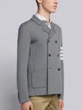 4-Bar Stripe Double-Breasted Merino Wool Sport Coat