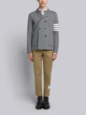4-Bar Stripe Double-Breasted Merino Wool Sport Coat