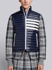4-Bar Stripe Quilted Down Fill Satin-finished Tech Vest
