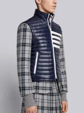 4-Bar Stripe Quilted Down Fill Satin-finished Tech Vest