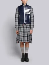 4-Bar Stripe Quilted Down Fill Satin-finished Tech Vest
