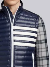 4-Bar Stripe Quilted Down Fill Satin-finished Tech Vest