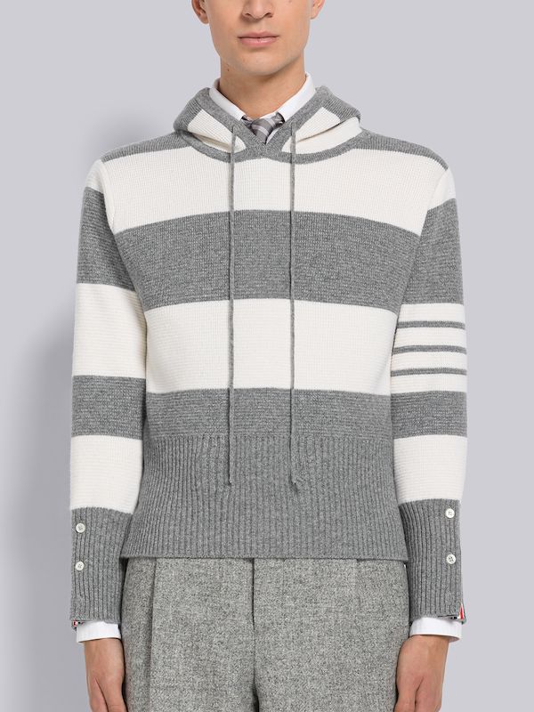 4-Bar striped hoodie 