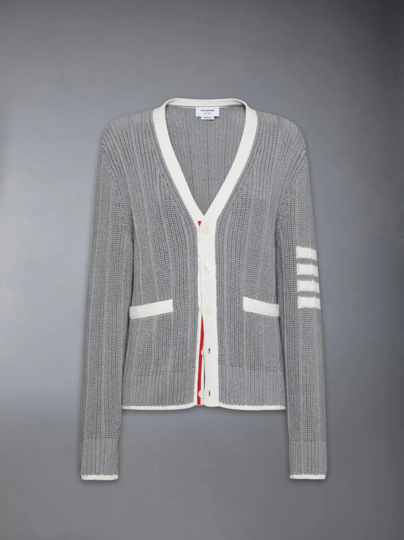 4-Bar V Neck Cardigan