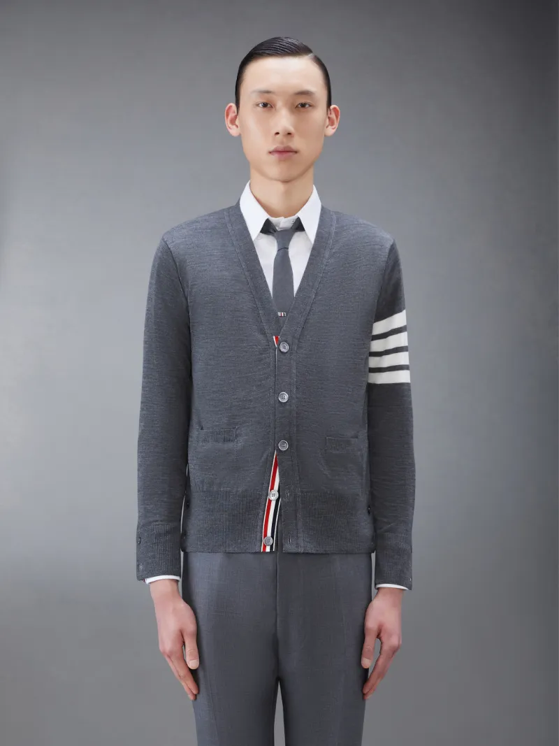 【新品未使用】THOM BROWNE 4BAR ウールカーディガン サイズ3グレー