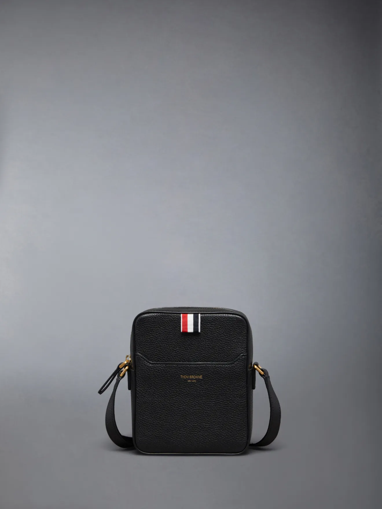 4-Bar Vertical leather camera bag | Thom Browne