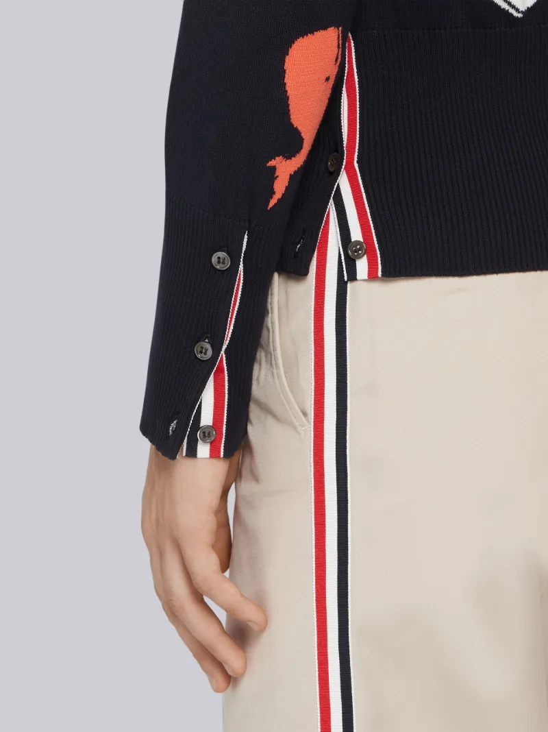 Thom browne deals whale cardigan