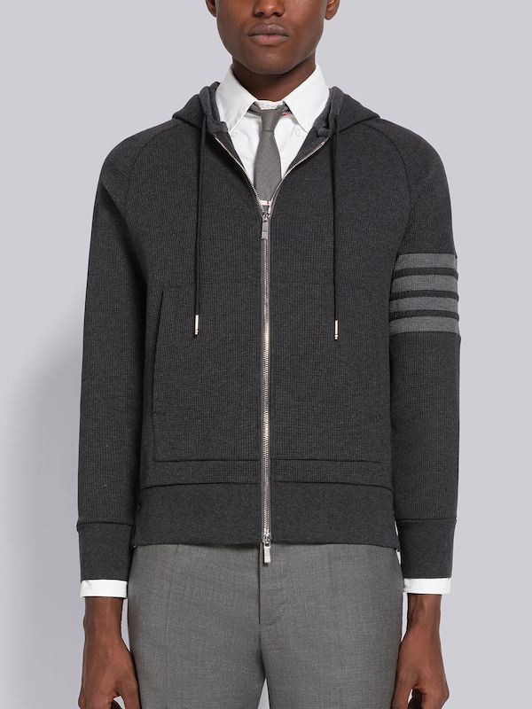 4-bar zip up hoodie