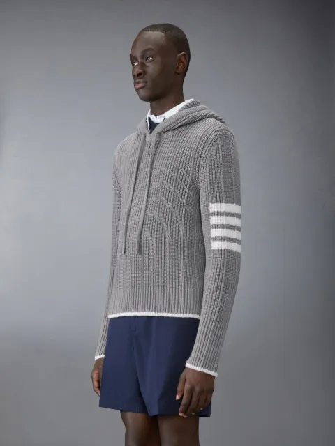 4-BAR 魚アイコン ジップアップ パーカーブルー | Thom Browne