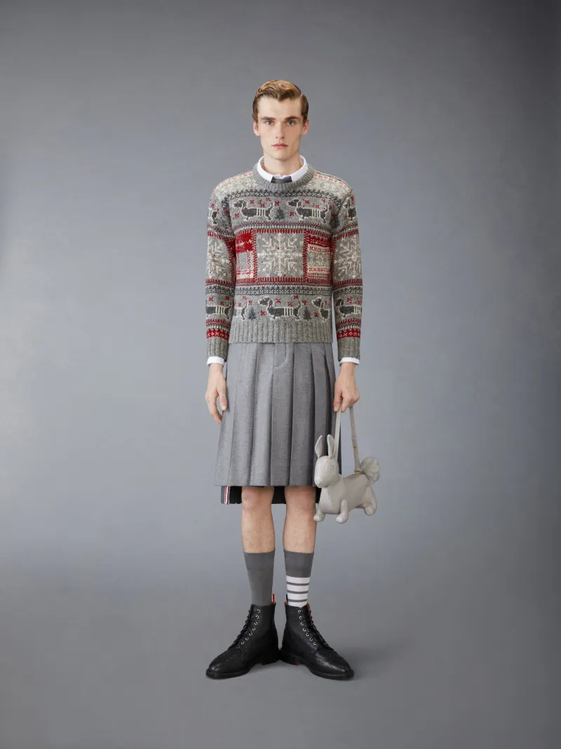 THOM BROWNE 長袖シャツストライプ4BAR オックスフォード