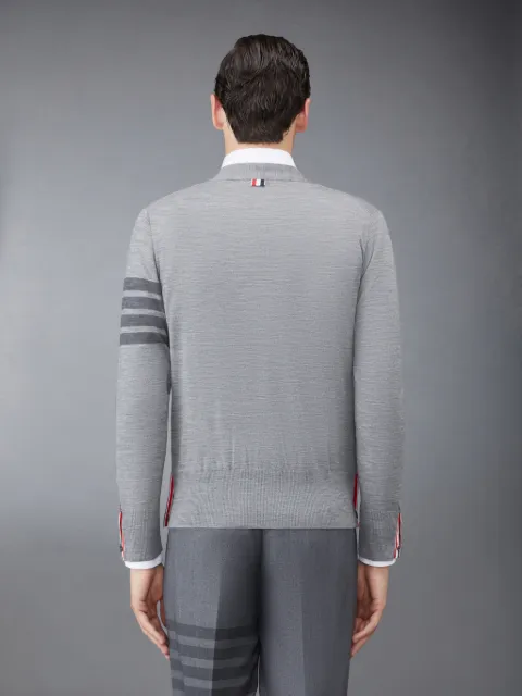 Wool 4 Bar V Neck Cardigan | Thom Browne Wool 4 Bar V Neck Cardigan | Thom Browne
