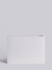 白色牛皮网球系列对比4条纹中号文件夹
