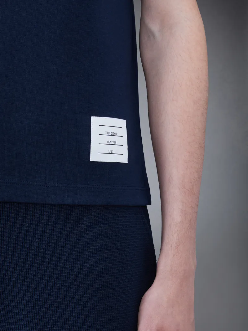コットン4バー半袖ポロシャツブルー | Thom Browne 公式オンラインサイト 