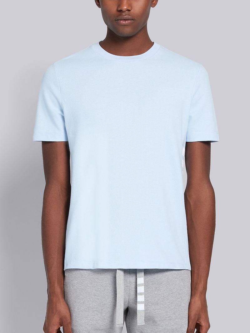 ライトブルー クラシックピケ リブ サイドインサート 4bar Tシャツブルー Thom Browne 公式オンラインサイト