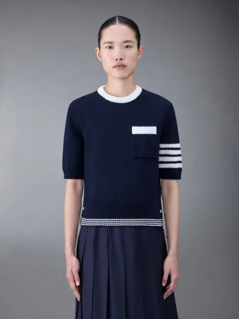 コットン4バーヘクターポロブルー | Thom Browne 公式オンラインサイト