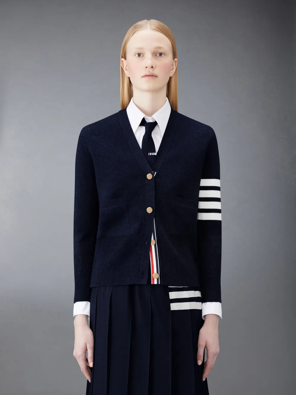 トムブラウン　thombrowne ネイビー 4bar カーディガン サイズ3 トムブラウンネイビーカーディガン