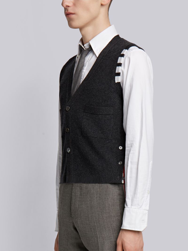 4bar カシミアカーディガン ベストグレー Thom Browne 公式オンラインサイト