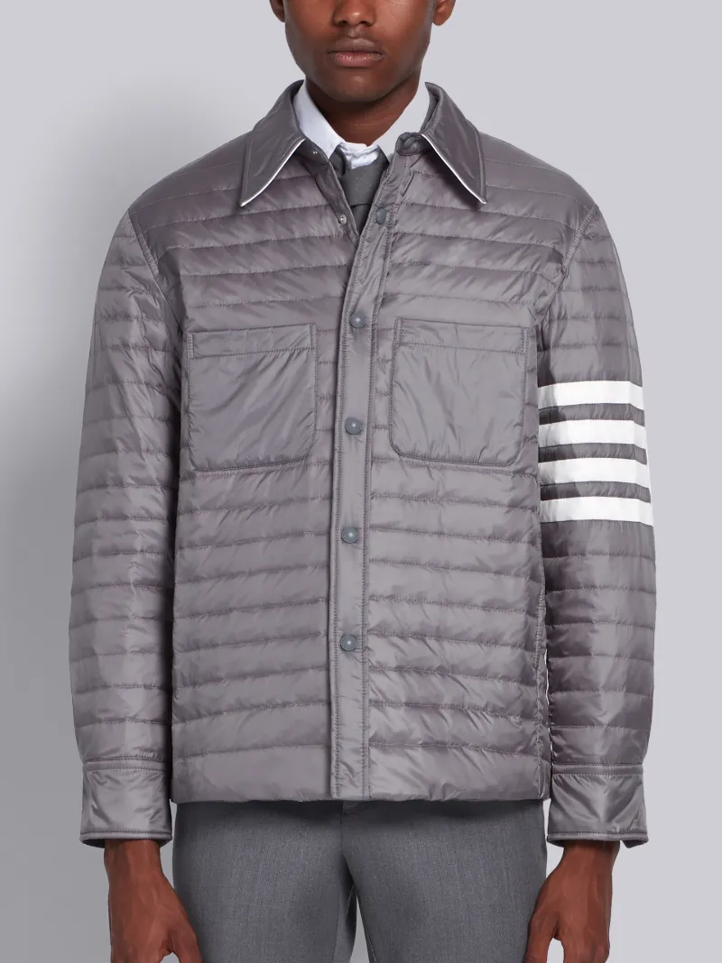 ミディアムグレー ダウン 4BARシャツジャケットグレー | Thom Browne 