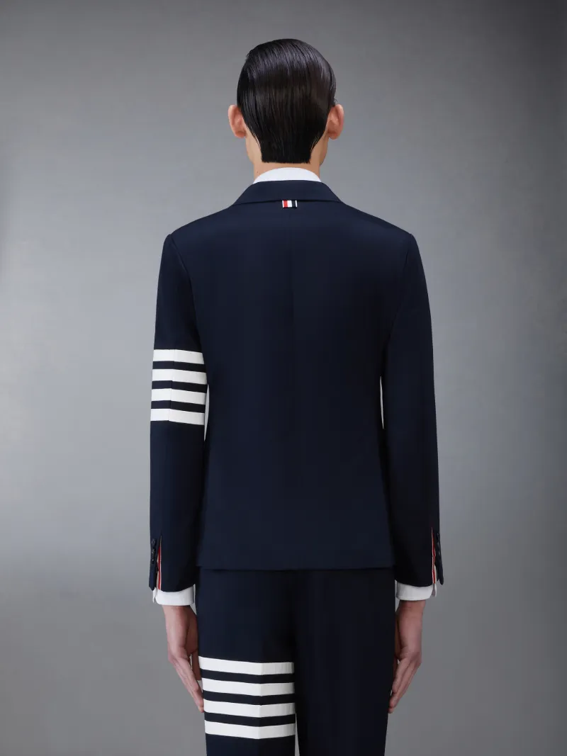 ネイビー コットン アンコストラクト シングルブレスト 4BAR クラシックジャケット ブルー | Thom Browne 公式オンラインサイト