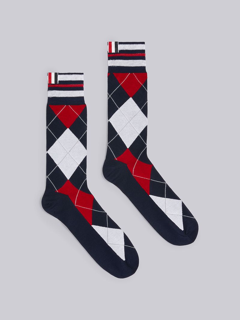 トリコロール コットン バッファローチェック ミッドカーフ 4bar ソックスブルー Thom Browne 公式オンラインサイト トリコロール コットン バッファローチェック ミッドカーフ 4bar ソックスブルー Thom Browne 公式オンラインサイト