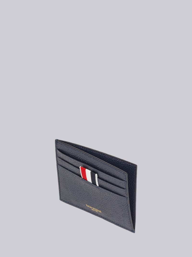 ブラック【未使用】Thom Browne  ペブルドカーフスキン 4BARカードケース