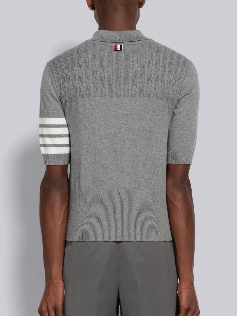 メリヤス編み 4BAR ショートスリーブ ポロシャツグレー | Thom Browne