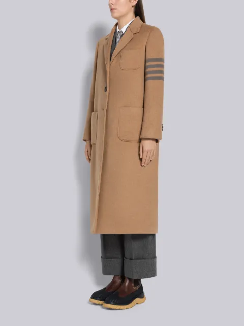 バルカラーオーバーコート R/W/Bストライプ ボイルウールブルー | Thom Browne 公式オンラインサイト