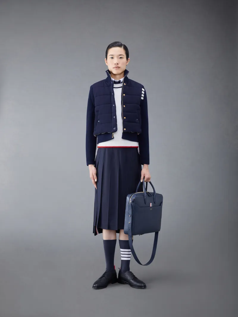 ファインメリノ＆ジャージー リバーシブル 4BAR ファネルネック パッド  