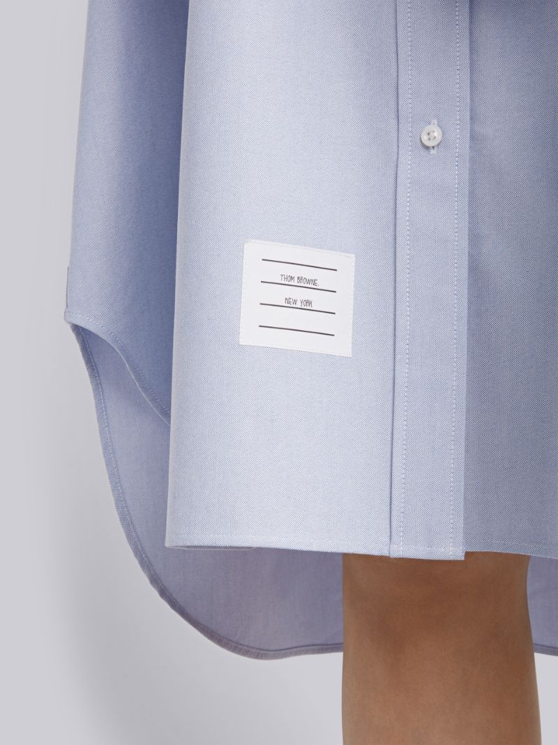 A-line Fit Belted Oxford Shirtdress