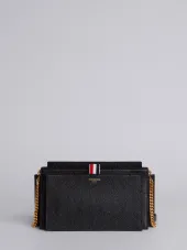 Accordion Bag (29,5x16x8 Cm) With Detachable Chain Shoulder Strap In Pebble Lucido Leather