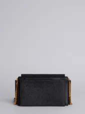 Accordion Bag (29,5x16x8 Cm) With Detachable Chain Shoulder Strap In Pebble Lucido Leather