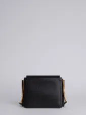 Accordion Bag (29,5x22x9 Cm) With Chain Shoulder Strap In Pebble Lucido Leather