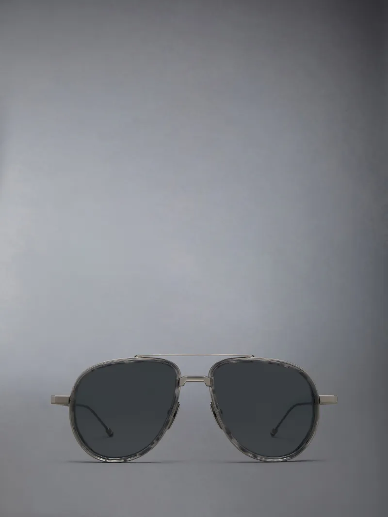 ACETATE AND TITANIUM AVIATOR SUNGLASSES