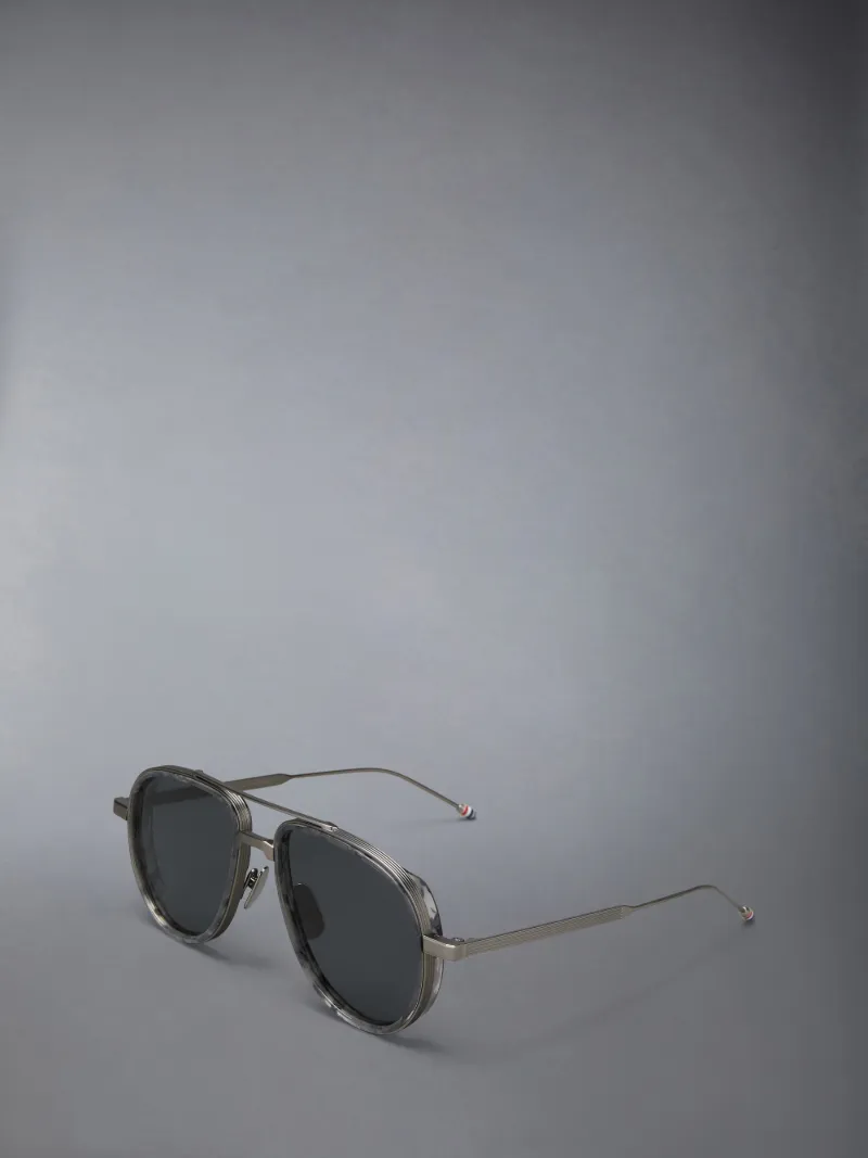 ACETATE AND TITANIUM AVIATOR SUNGLASSES