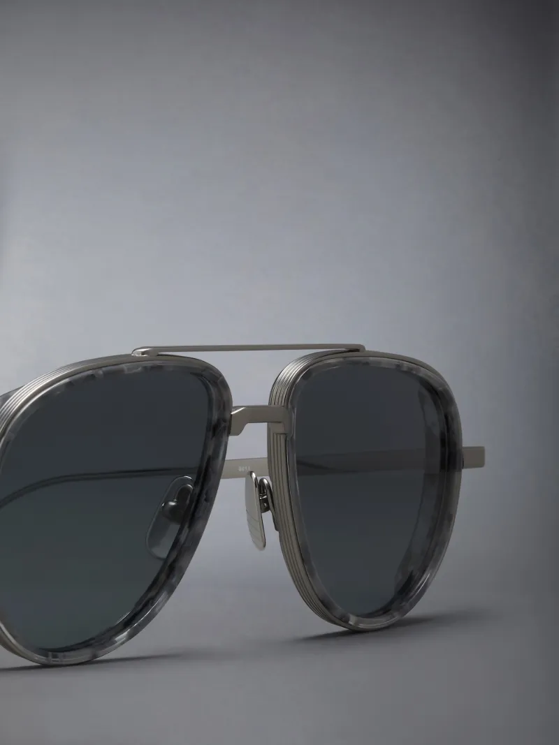 ACETATE AND TITANIUM AVIATOR SUNGLASSES