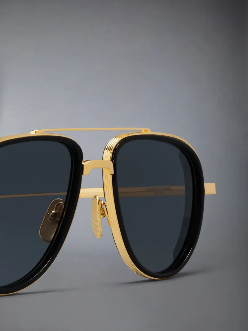 ACETATE AND TITANIUM AVIATOR SUNGLASSES